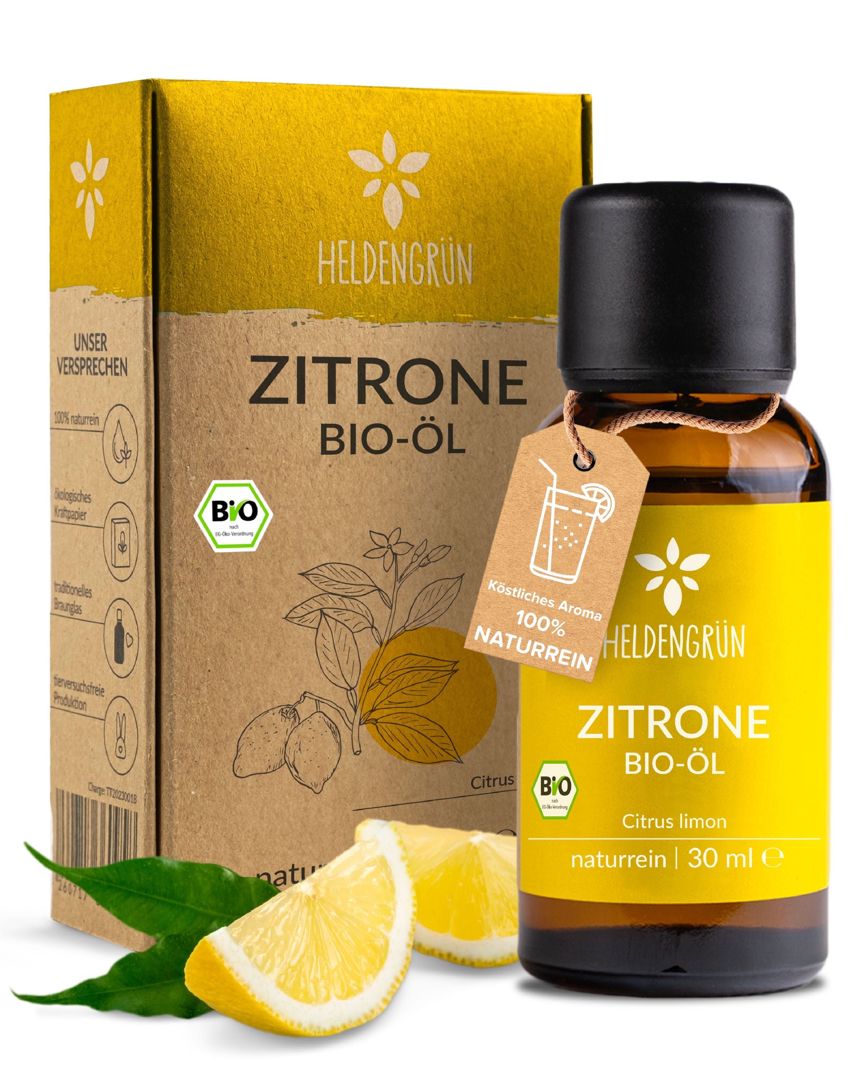 Heldengrün Bio Zitronenöl - Naturrein & Ätherisch! Duftöle Heldengrün