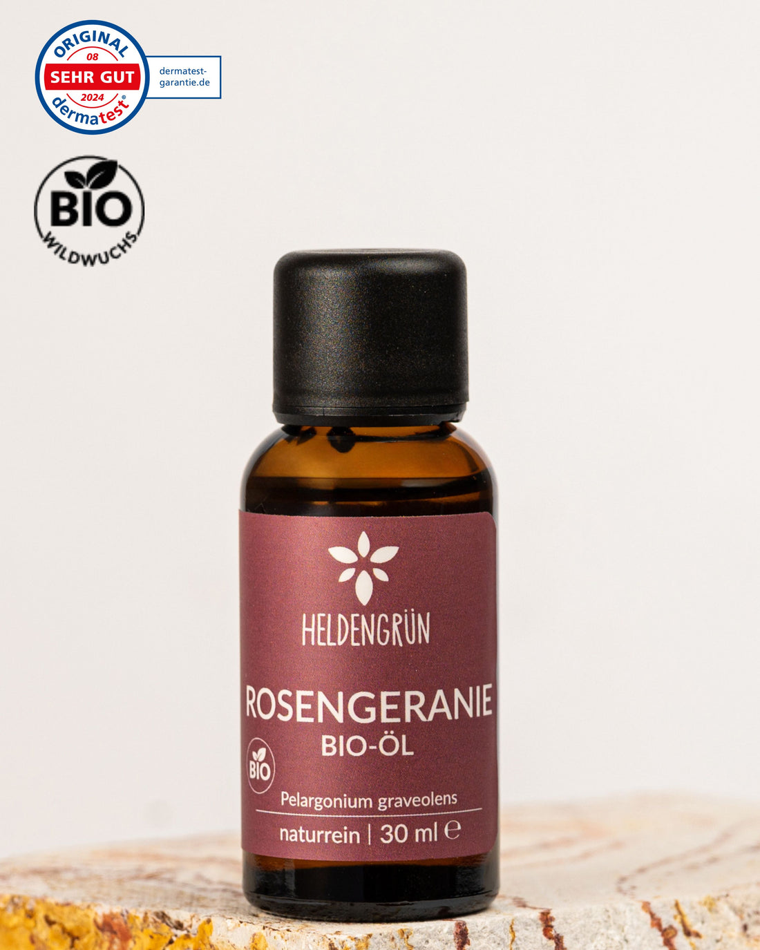 Bio-Rosengeranienöl Heldengrün