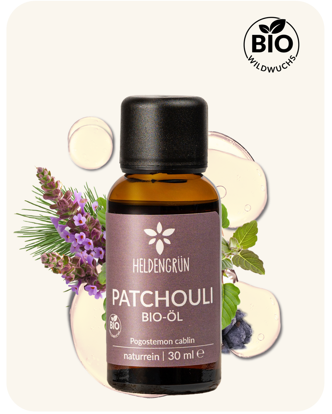 Bio-Patchouli Öl Heldengrün